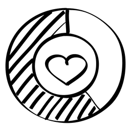 Heart graph doodle PNG Design