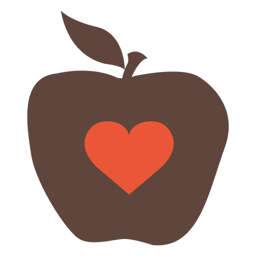 Icono de manzana de calor Diseño PNG