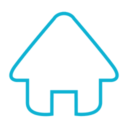 Home stroke icon in blue PNG Design