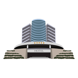 Dibujos animados de edificio de hotel Diseño PNG