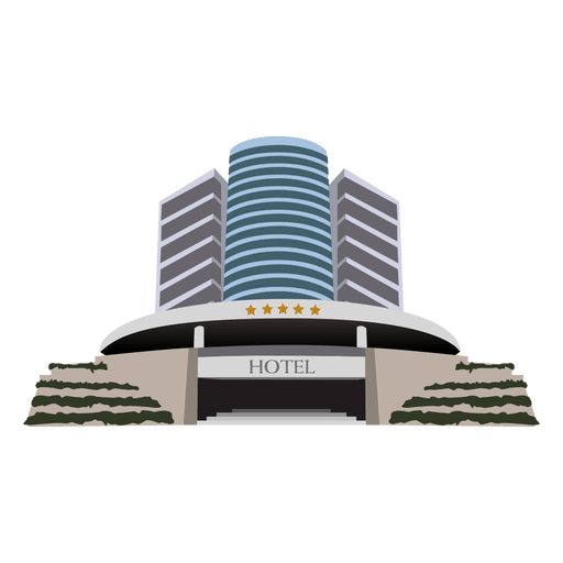 Hotelgebäude-Karikatur PNG-Design