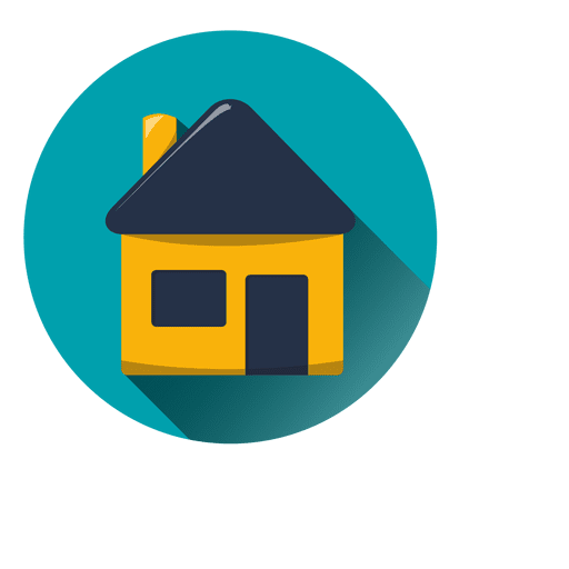 House round icon with drop shadow - Transparent PNG & SVG ...