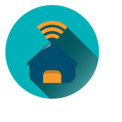 Icono de círculo de wifi de casa Diseño PNG