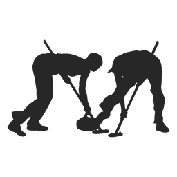 Silueta de jugadores de curling de hielo Diseño PNG