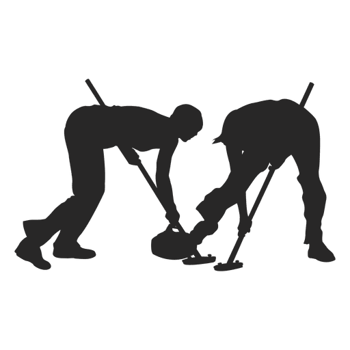 Ice curling players silhouette PNG Design