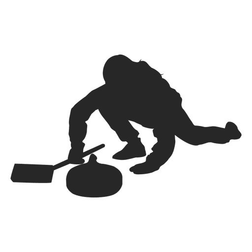 Ice curling silhouette PNG Design