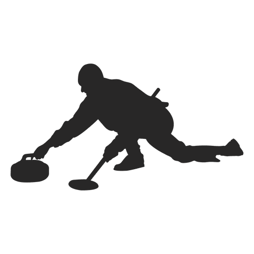 Eis Curling Silhouette 2 PNG-Design