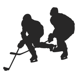 Silhueta de jogadores de hokey de gelo 1 Desenho PNG