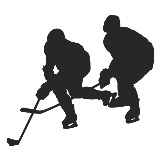 Ice hokey players silhouette 1