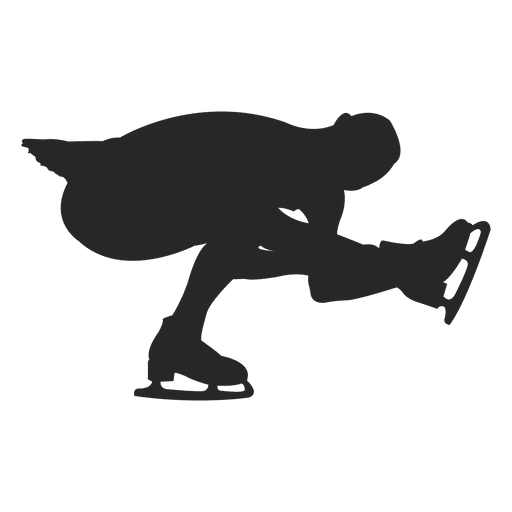 Ice skating woman silhouette PNG Design