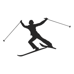 Silueta de esquí sobre hielo Diseño PNG