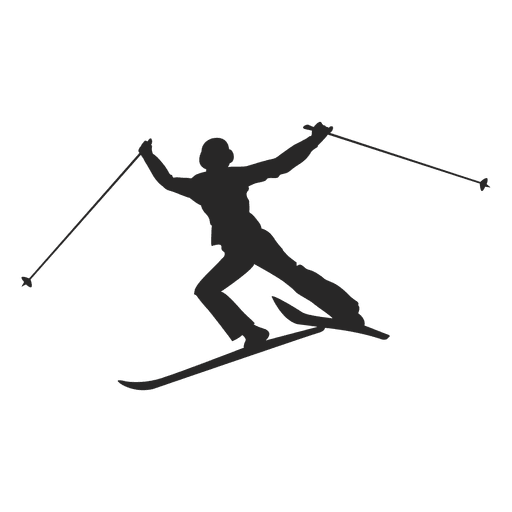 Silhueta de esqui no gelo Desenho PNG