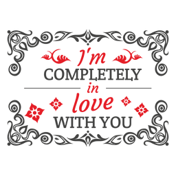 In love valentine label PNG Design