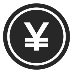 Icono de moneda de yenes japoneses Diseño PNG