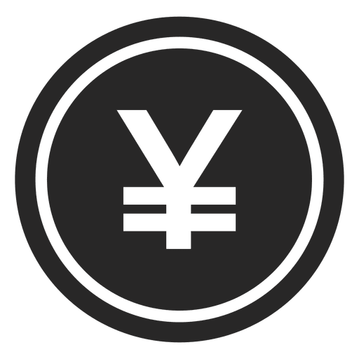 Icono de moneda de yenes japoneses Diseño PNG