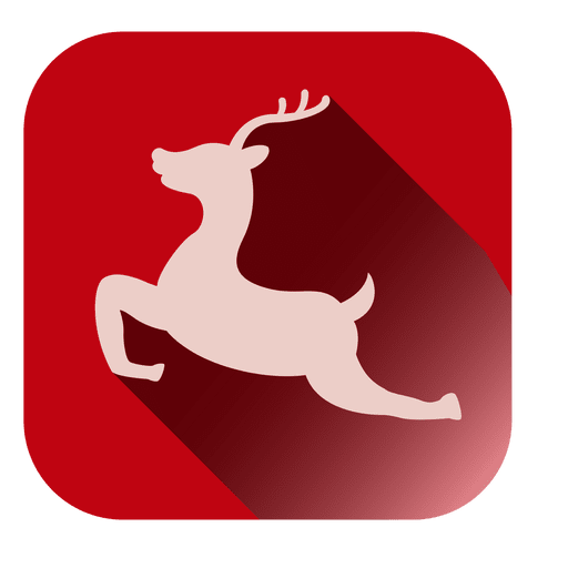 Icono cuadrado de ciervo saltando Diseño PNG
