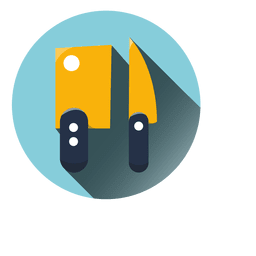 Icono redondo de picadores de cocina Diseño PNG