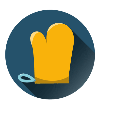 Kitchen glove round icon