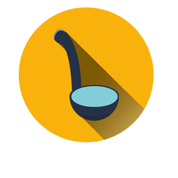 Ícone redondo de colher de cozinha Desenho PNG