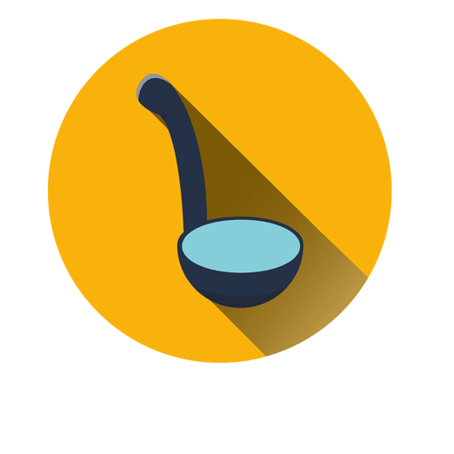 Kitchen spoon round icon