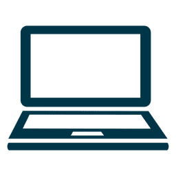 Design de ícone plano de laptop em azul Desenho PNG
