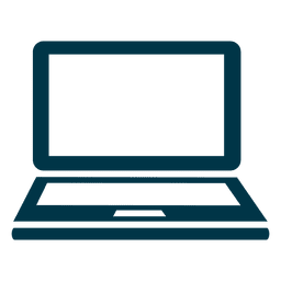 Diseño de icono plano portátil en azul