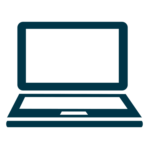 Laptop flat icon design in blue PNG Design