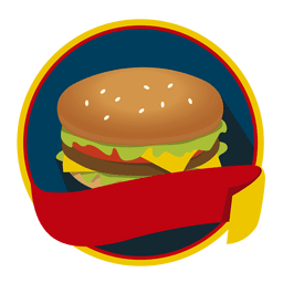 Hambúrguer com logotipo fast food