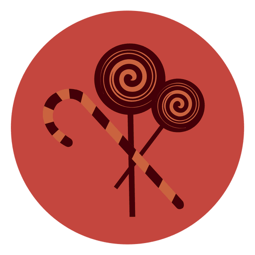 Ícone de círculo de doce de pirulito Desenho PNG