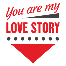 Love story valentine label PNG Design