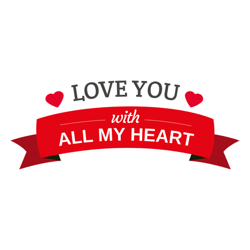 Download Love you heart ribbon - Transparent PNG & SVG vector file
