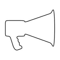 Ícone de linha fina de megafone Desenho PNG Transparent PNG