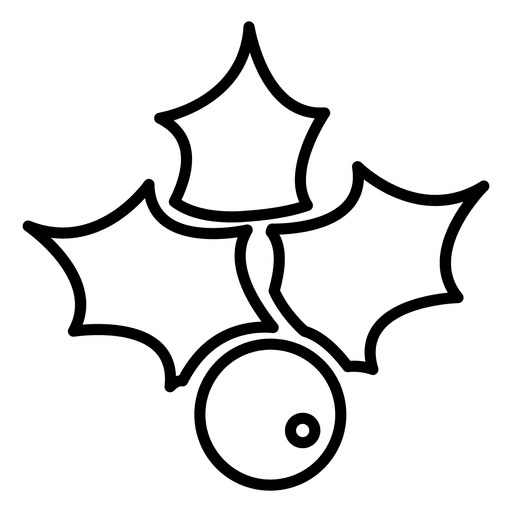 Icono de línea de muérdago Diseño PNG