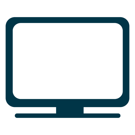 Icono plano monitor azul Diseño PNG