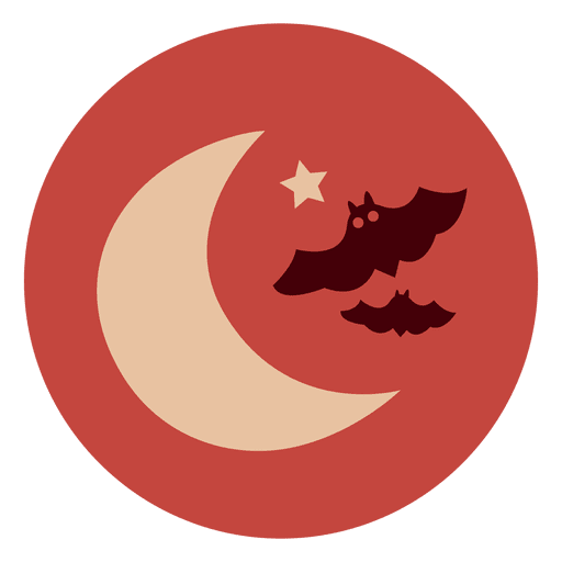 Moon bats circle icon