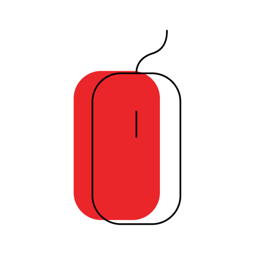 Desplazamiento rojo del icono del mouse Diseño PNG