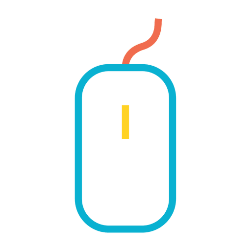 Ícone de mouse colorido com traço Desenho PNG