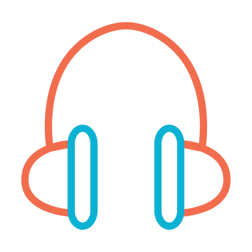 Colorful music headphone icon PNG Design