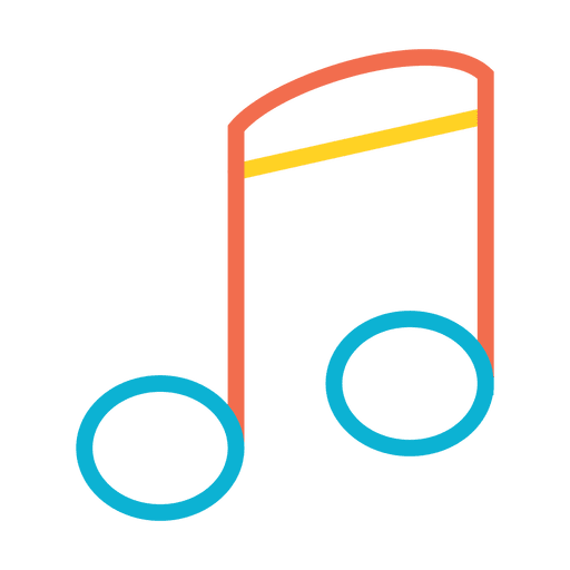 Icono de nota musical colorida Diseño PNG