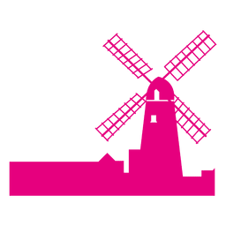 Horizonte de molino de viento de Holanda Diseño PNG