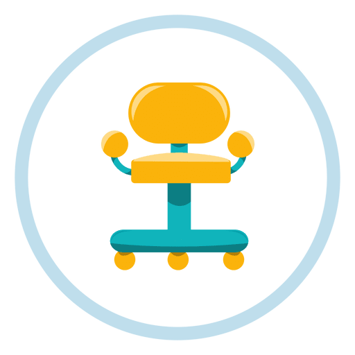 Office chair circle icon