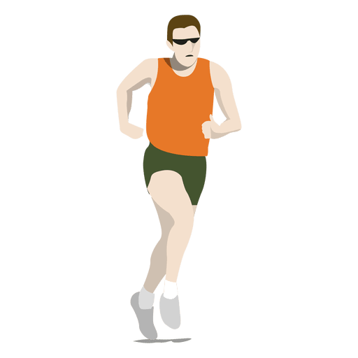 Man Doing Marathon Cartoon PNG & SVG Design For T-Shirts