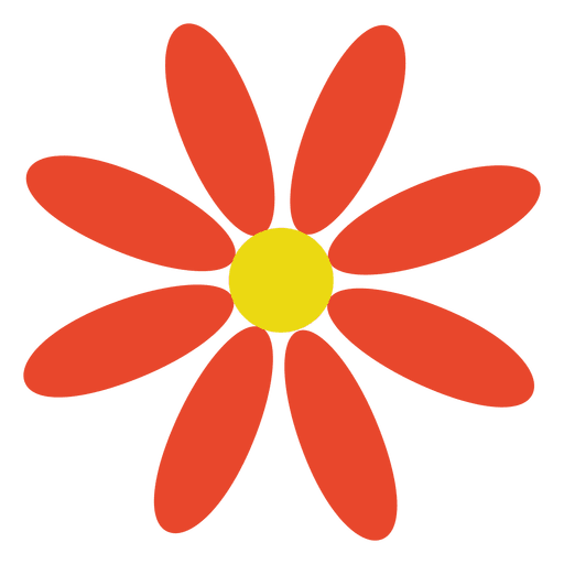 Orange abstrakte Blume PNG-Design