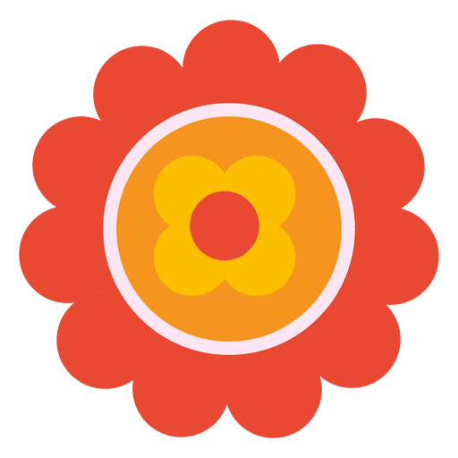 Orange Blumensymbol 3 PNG-Design