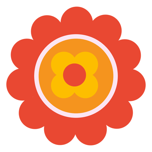 Orange flower icon 3 PNG Design