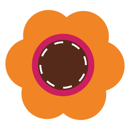Orange flower icon 4 PNG Design