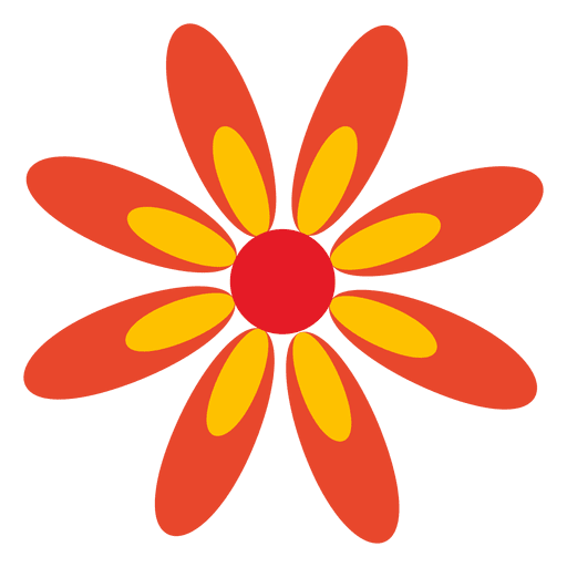 Orange Blumensymbol 5 PNG-Design