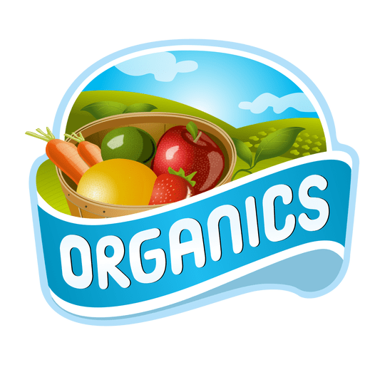 Logotipo de frutas org?nicas Diseño PNG