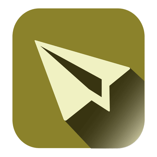 Papier Flugzeug quadratisches Symbol PNG-Design