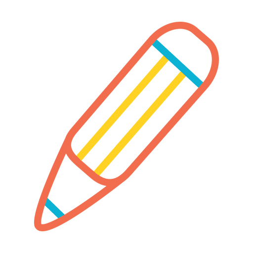 Buntes Strichsymbol des Bleistifts PNG-Design